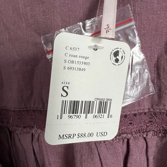 🌻🆕FREE PEOPLE Joi Blouse Roan Rouge color-Size Small - Picture 11 of 11